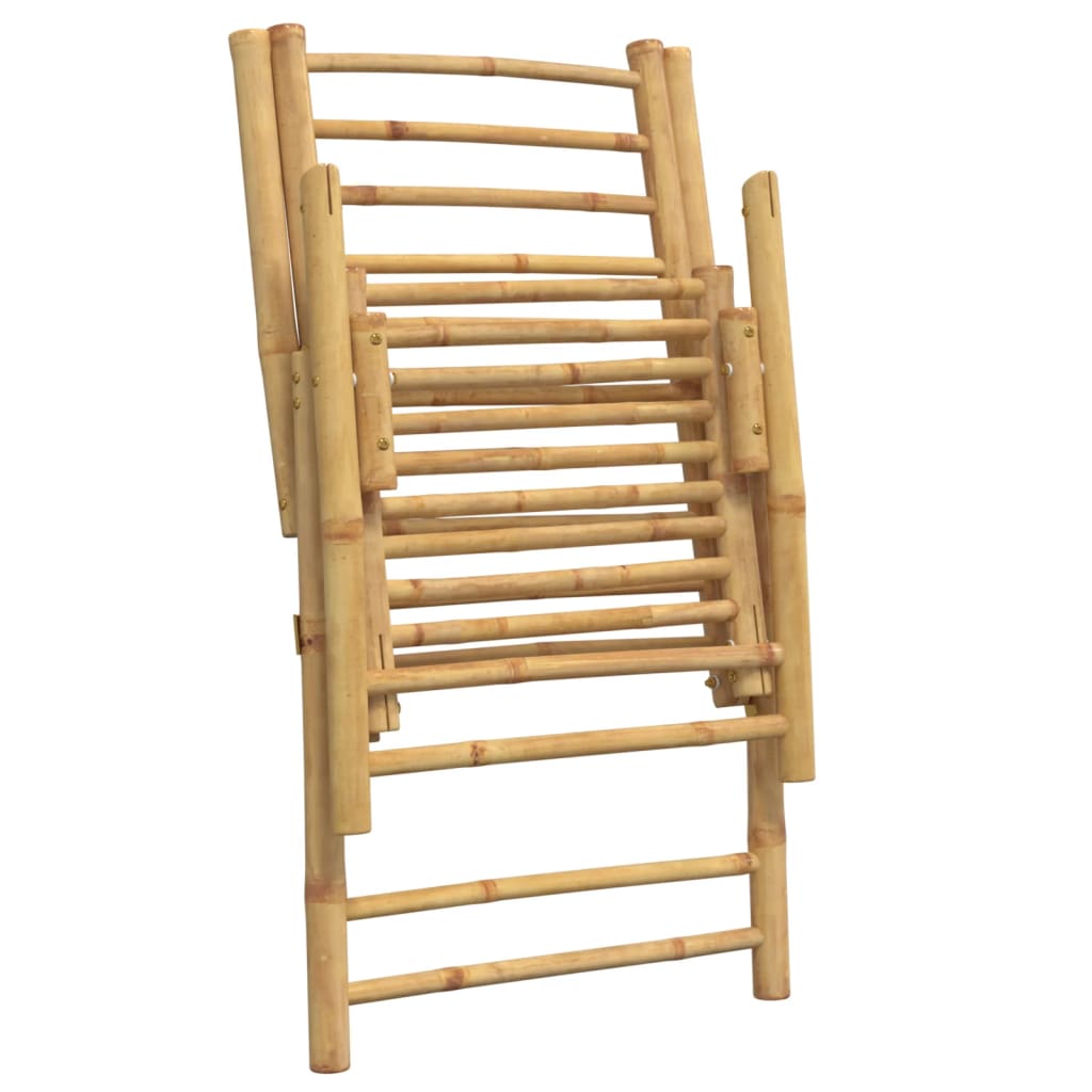 6 pcs cadeiras bistrô dobráveis c/ almofadões branco nata bambu