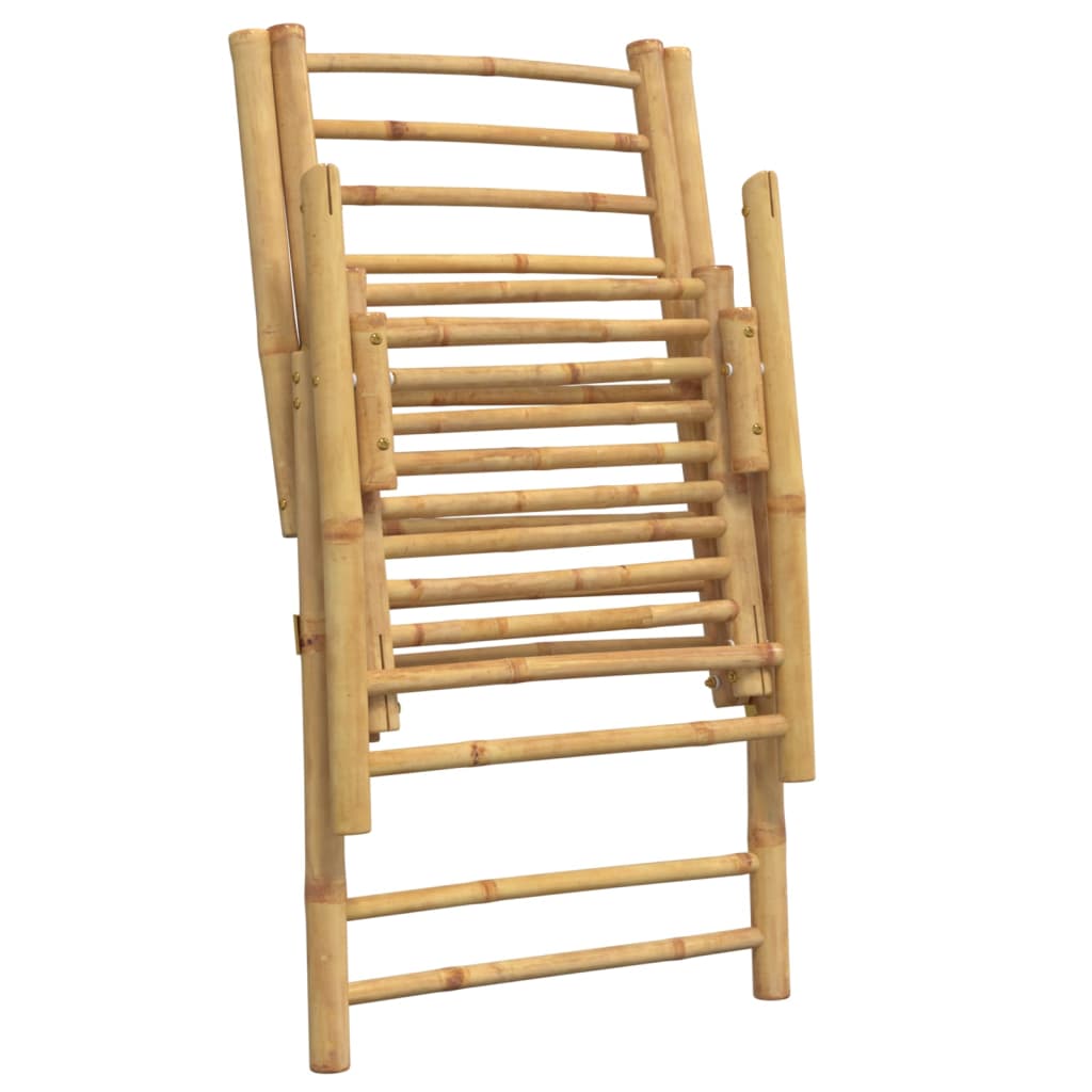 6pcs cadeiras bistrô dobráveis c/ almofadões cinza escuro bambu