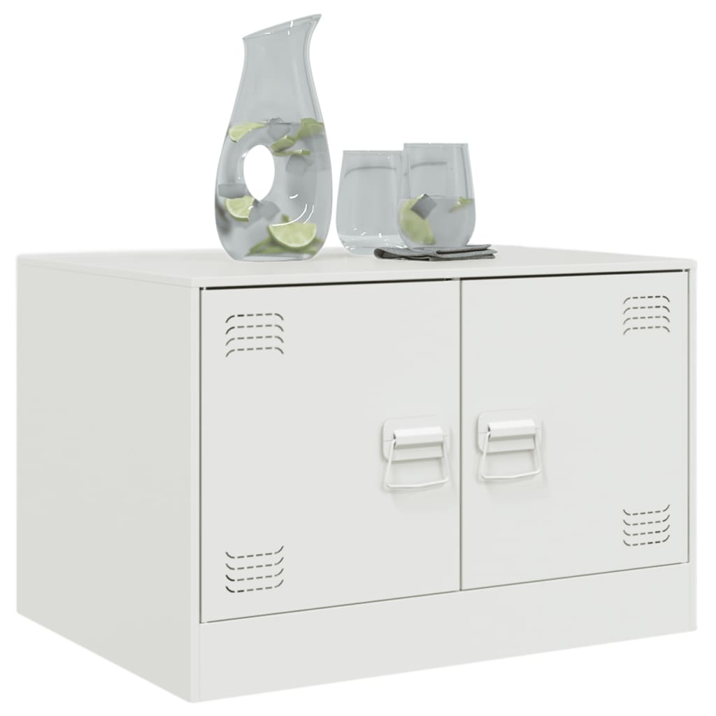 Mesa de centro 67x50x44 cm aço branco