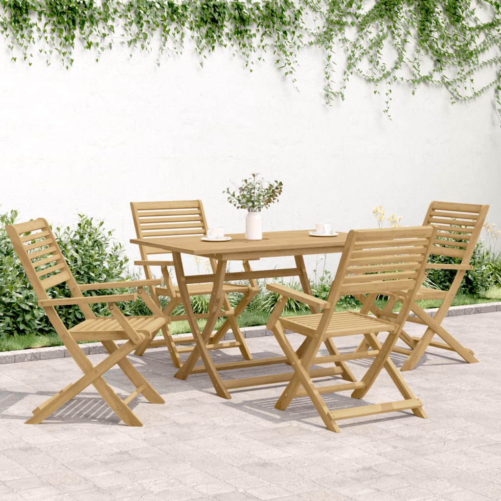 Cadeiras jardim dobráveis 4 pcs 54,5x61,5x86,5 cm acácia maciça