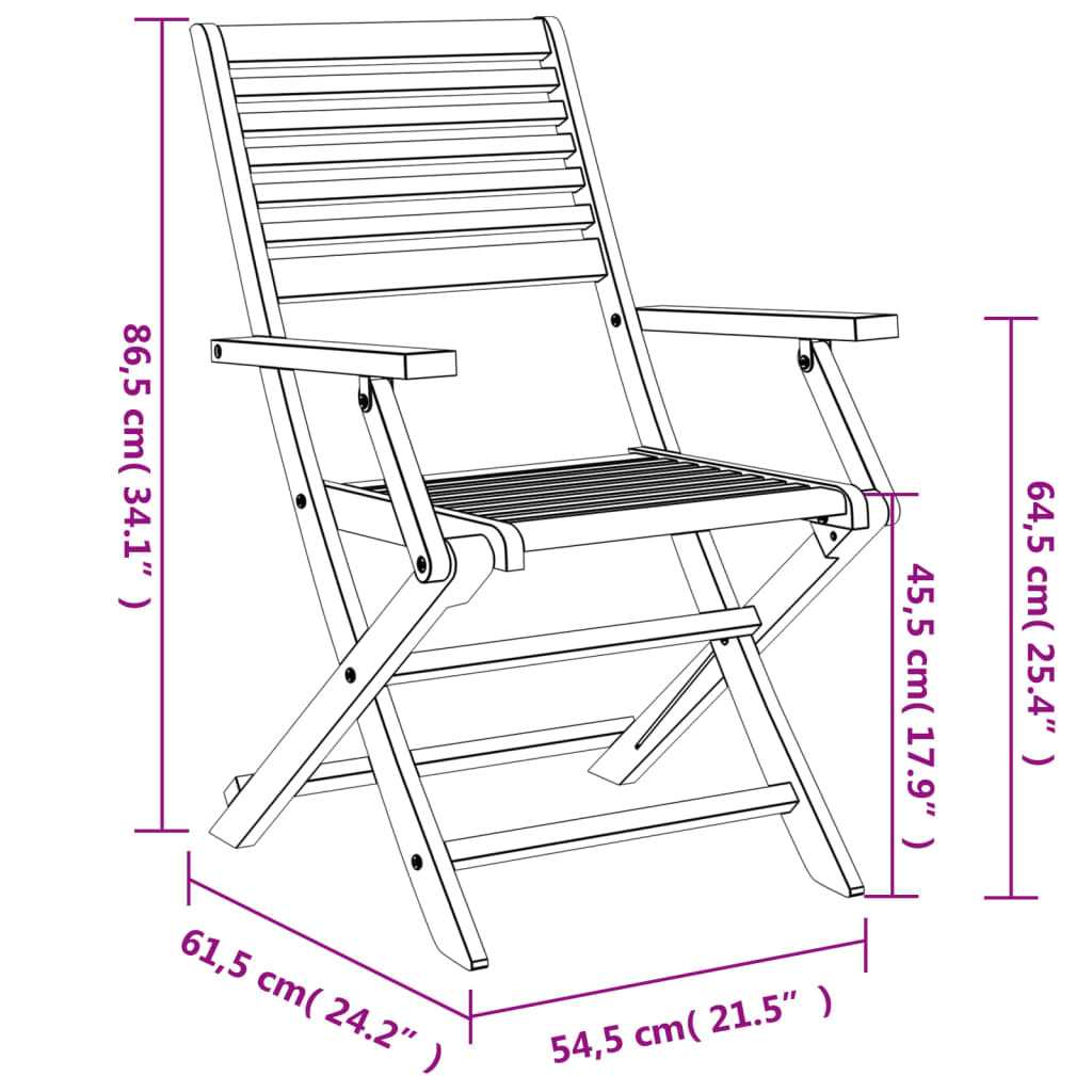 Cadeiras jardim dobráveis 4 pcs 54,5x61,5x86,5 cm acácia maciça