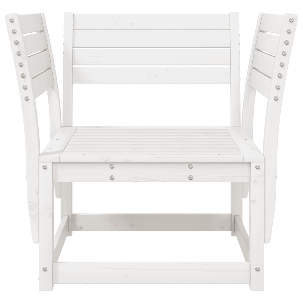 Cadeira de jardim madeira de pinho maciça branco