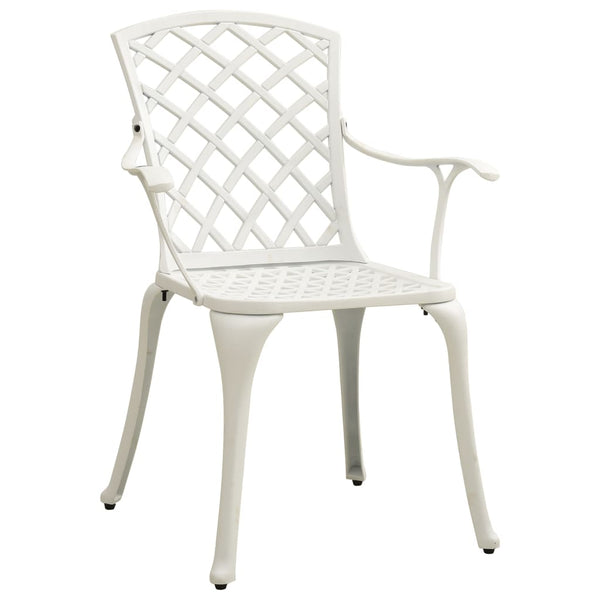 Cadeiras de jardim 6 pcs alumínio fundido branco