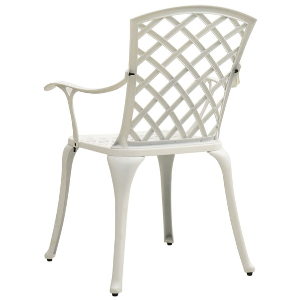 Cadeiras de jardim 6 pcs alumínio fundido branco
