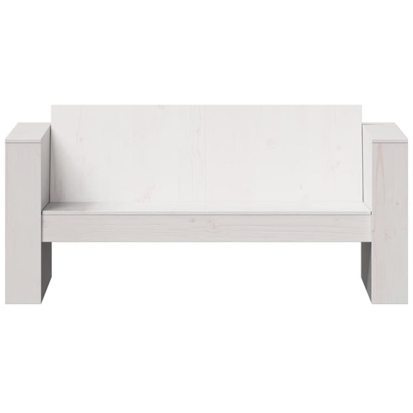 Sofá de 2 lugares para jardim 134x60x62 cm pinho maciço branco