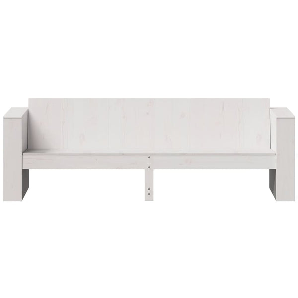 Sofá de 3 lugares para jardim 189x60x62 cm pinho maciço branco