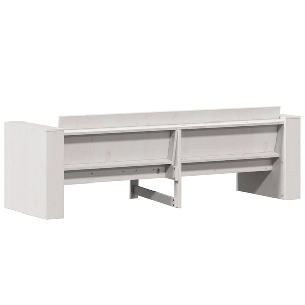 Sofá de 3 lugares para jardim 189x60x62 cm pinho maciço branco