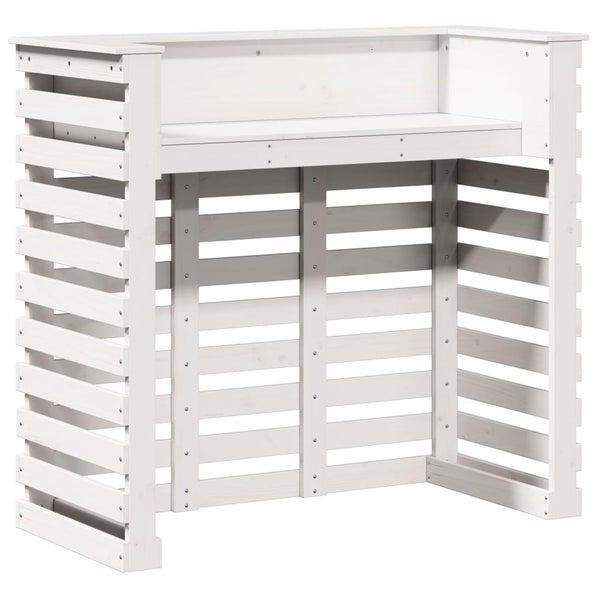 Mesa de bar p/ exterior 113,5x50x103 cm pinho maciço branco