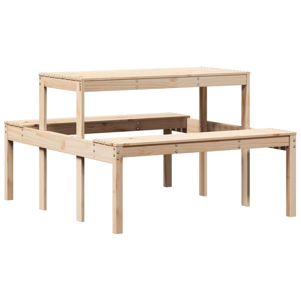 Mesa de piquenique 110x134x75 cm madeira de pinho maciça
