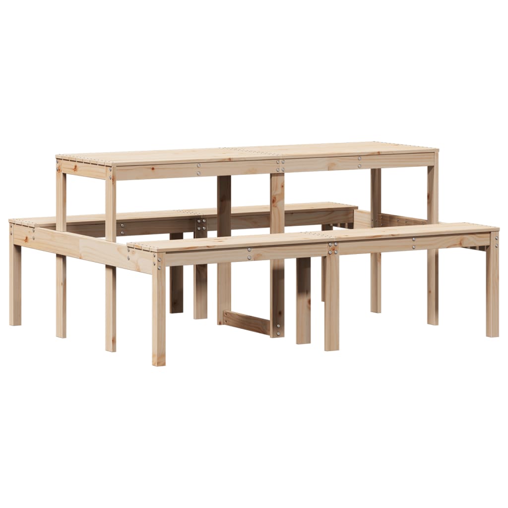 Mesa de piquenique 160x134x75 cm madeira de pinho maciça