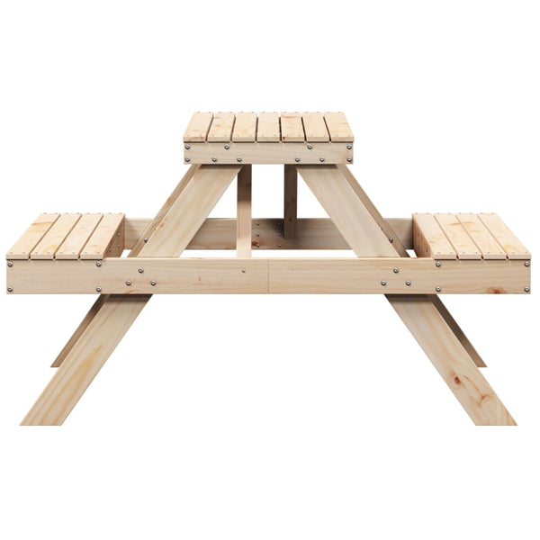 Mesa de piquenique 105x134x75 cm madeira de pinho maciça