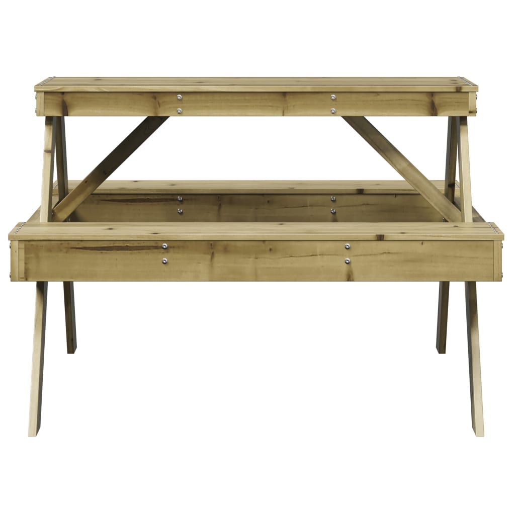 Mesa de piquenique 105x134x75 cm madeira de pinho impregnada