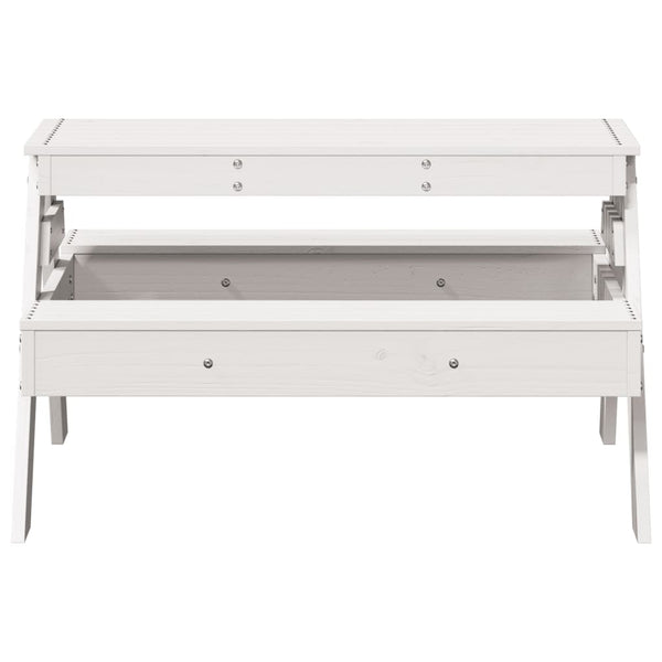 Mesa de piquenique p/ crianças 88x97x52 cm pinho maciço branco