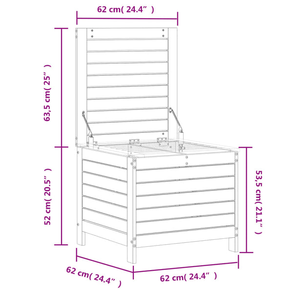 Apoio de pés para jardim 62x63,5x53,5 cm pinho maciço branco