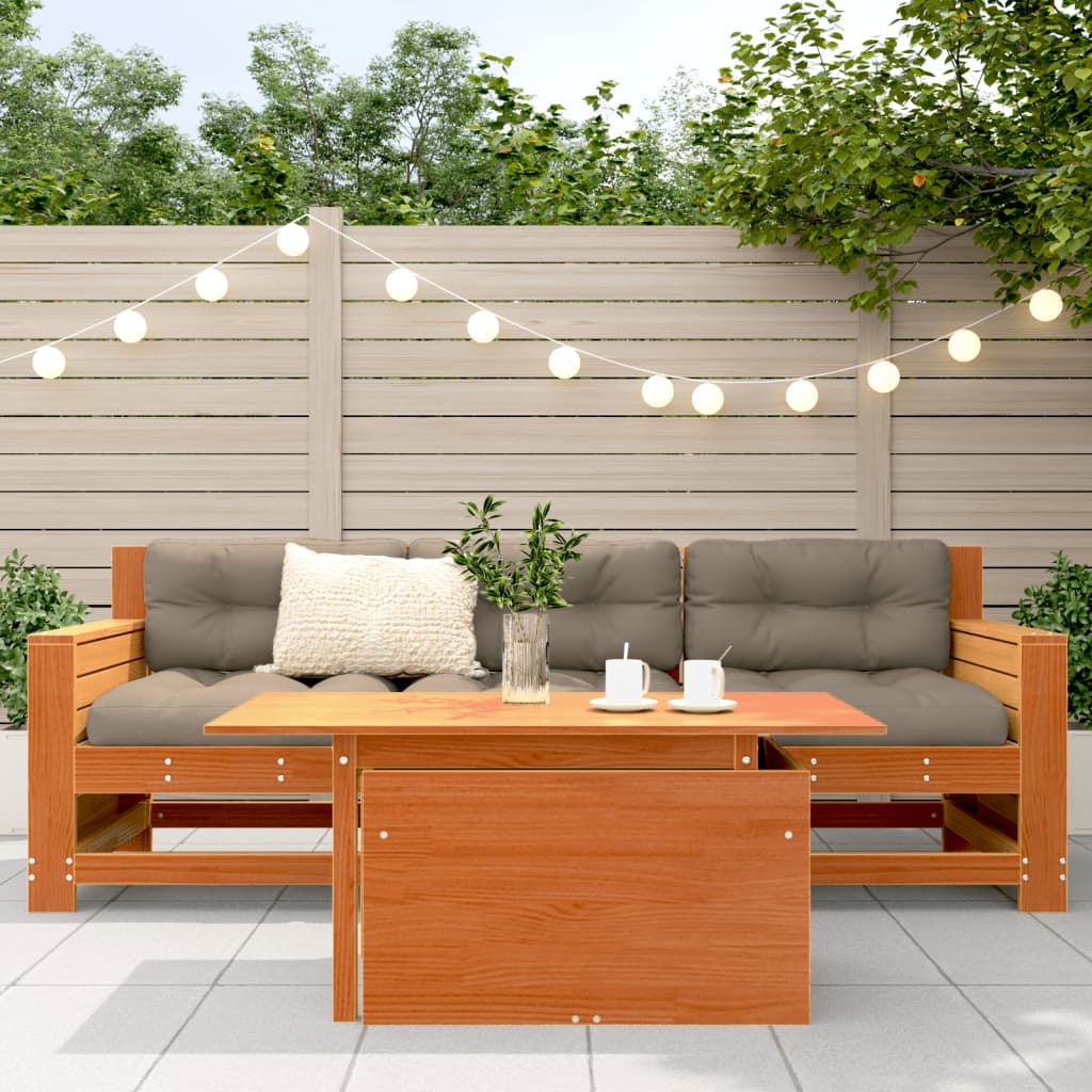 Mesa de jardim 100x50x75cm madeira de pinho maciça castanho-mel