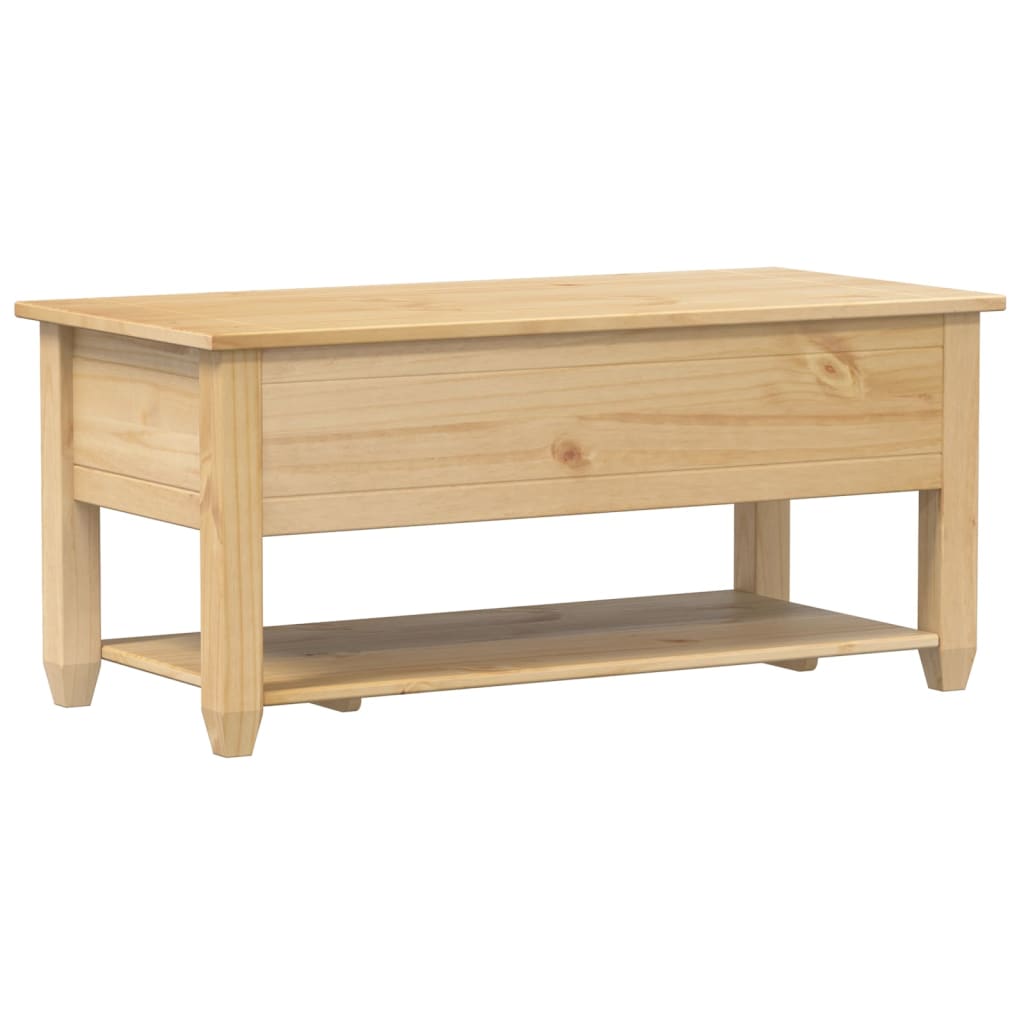 Mesa de centro com gavetas Corona 100x48x45 cm pinho maciço