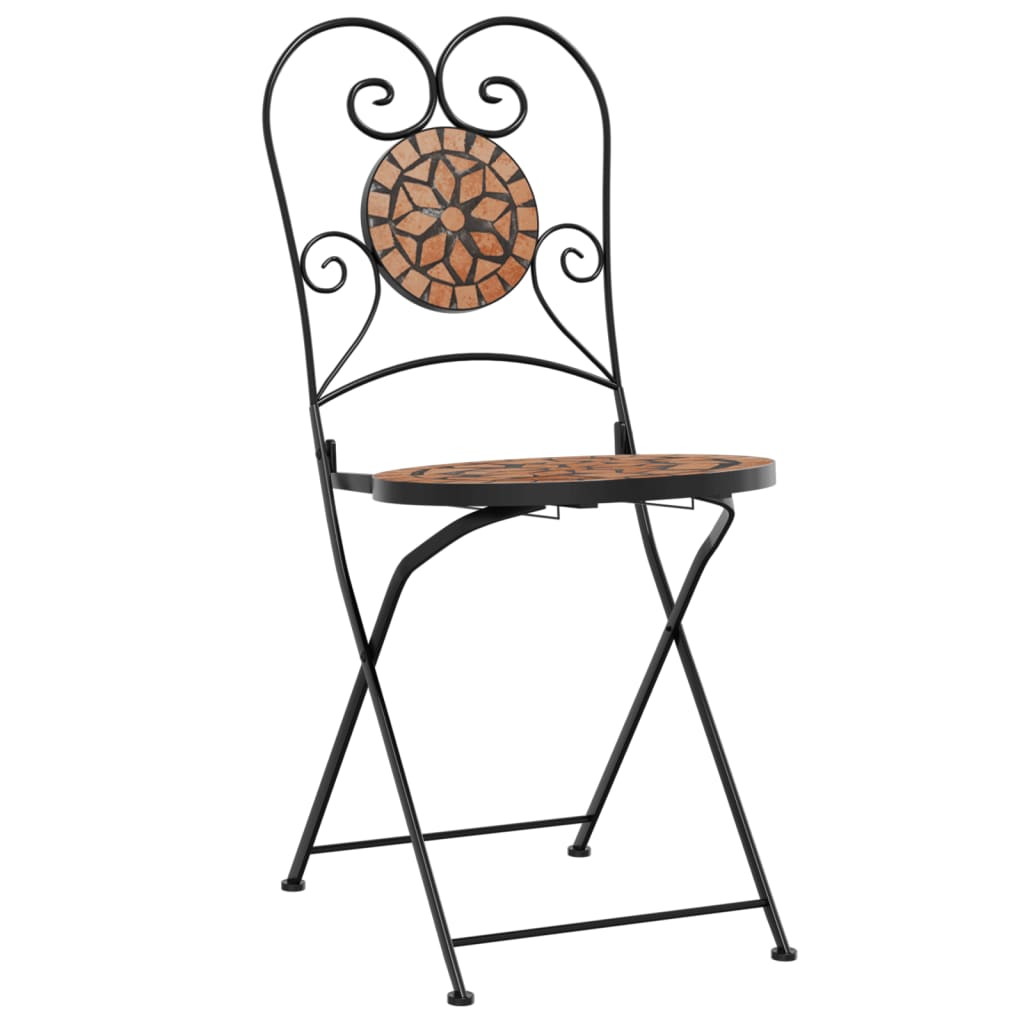 Cadeiras de bistrô dobráveis 2 pcs cerâmica terracotta