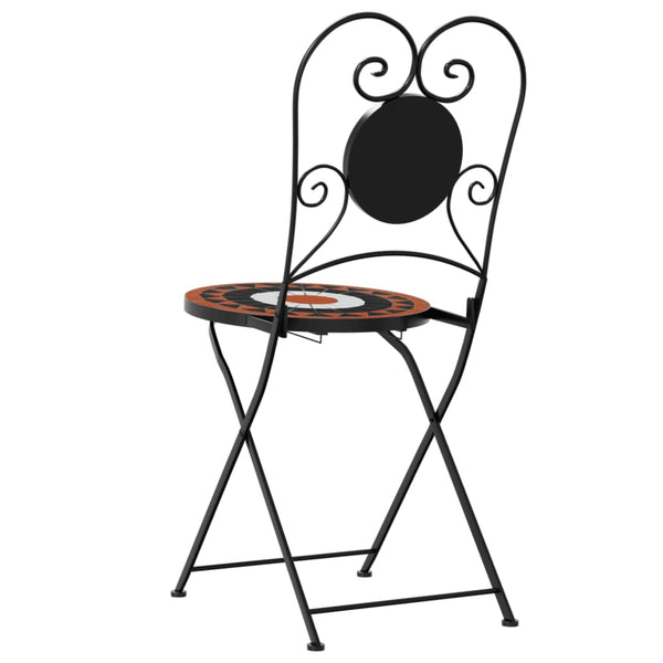 Cadeiras de bistrô dobráveis 2 pcs cerâmica terracotta e branco