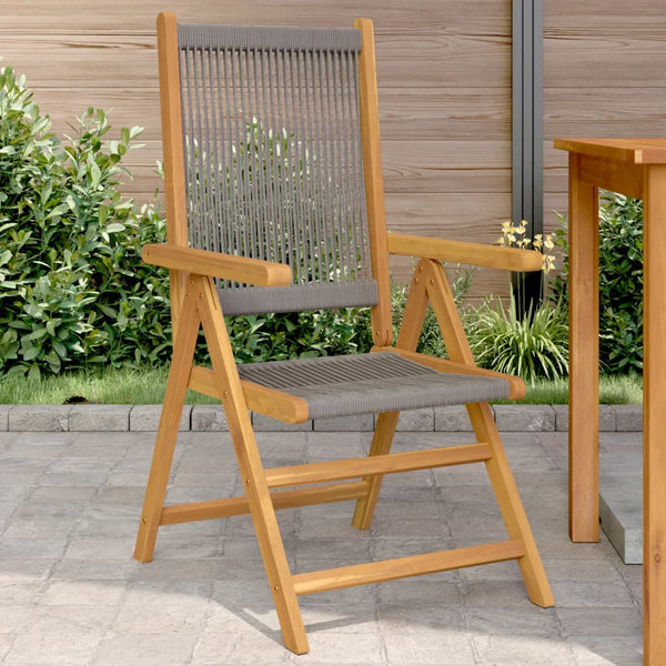 Cadeiras de jardim 2 pcs acácia maciça e polipropileno cinzento