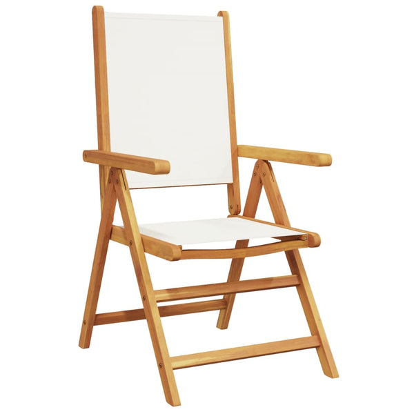 Cadeiras jardim 2 pcs madeira acácia maciça/tecido branco nata