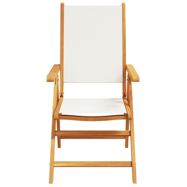 Cadeiras jardim 2 pcs madeira acácia maciça/tecido branco nata