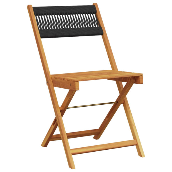 Cadeiras de bistrô 2 pcs acácia maciça e polipropileno preto