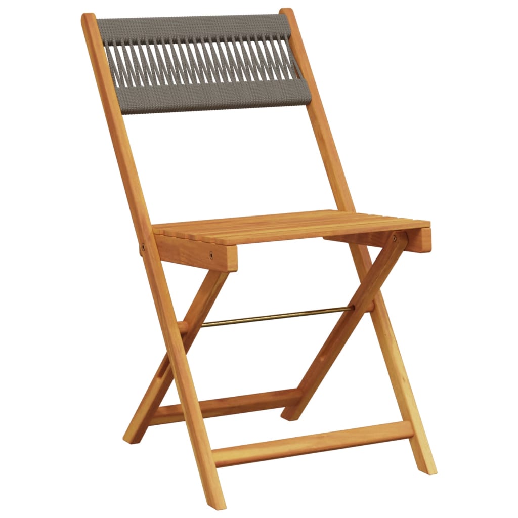 Cadeiras de bistrô 2 pcs acácia maciça e polipropileno cinzento