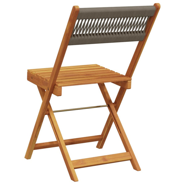 Cadeiras de bistrô 2 pcs acácia maciça e polipropileno cinzento