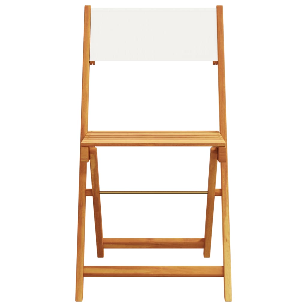 Cadeiras bistrô 2 pcs madeira acácia maciça/tecido branco nata
