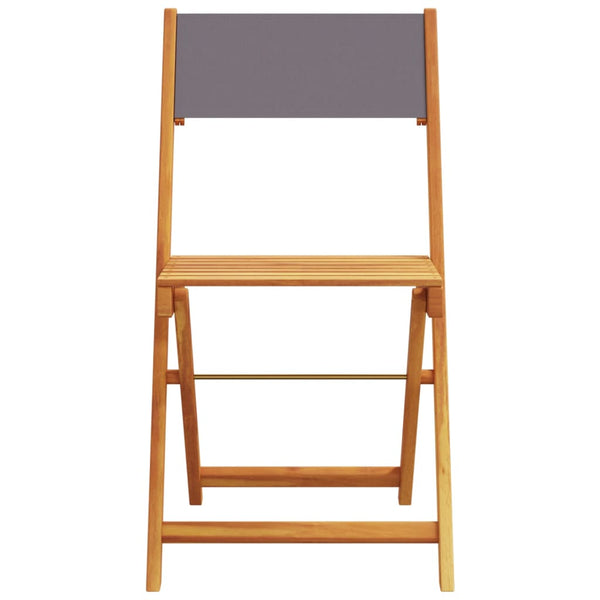 Cadeiras de bistrô 2 pcs acácia maciça e tecido antracite