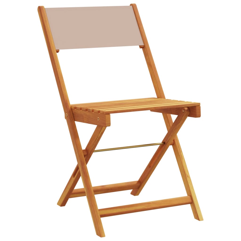 Cadeiras de bistrô 2 pcs acácia maciça/tecido cinza-acastanhado