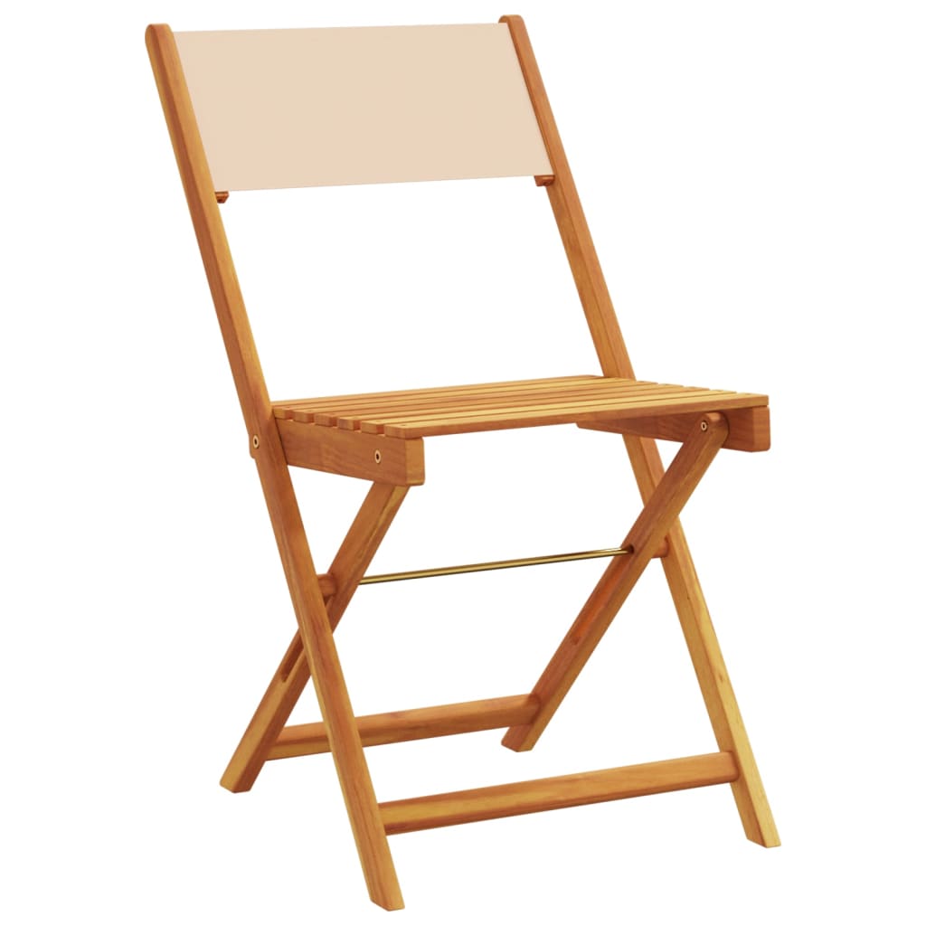 Cadeiras de bistrô 2 pcs madeira de acácia maciça/tecido bege