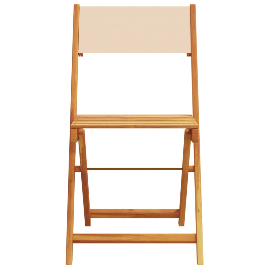 Cadeiras de bistrô 2 pcs madeira de acácia maciça/tecido bege
