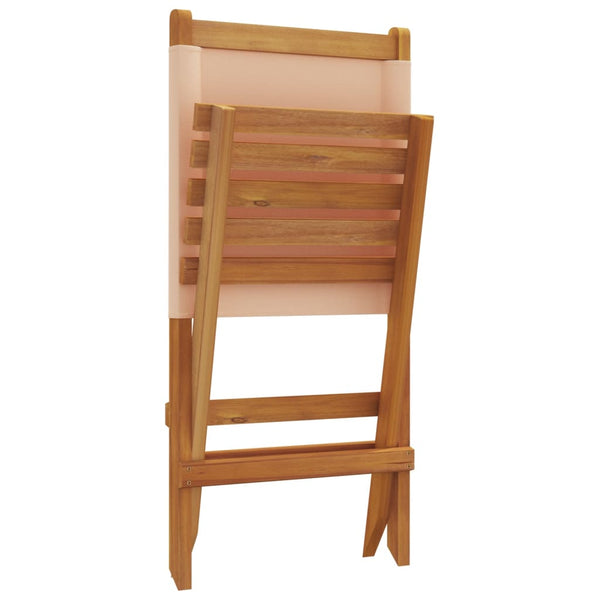 Cadeiras de jardim 2 pcs acácia maciça/tecido bege