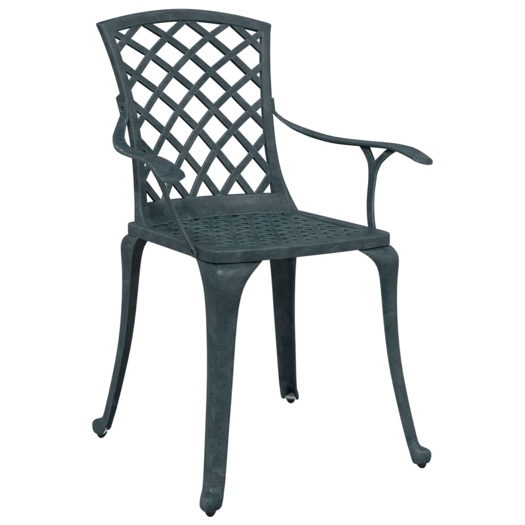 Cadeiras de jardim 2 pcs alumínio fundido verde