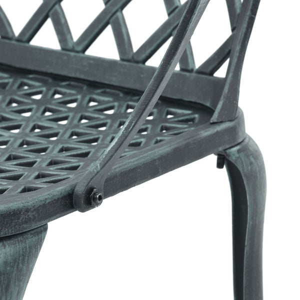 Cadeiras de jardim 2 pcs alumínio fundido verde
