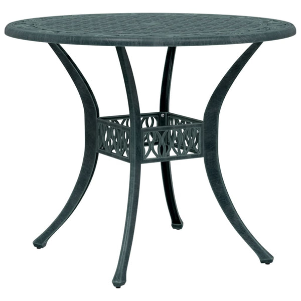 Mesa de jardim Ø90x75 cm alumínio fundido verde