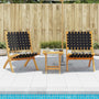 Cadeiras de jardim dobráveis 2 pcs acácia maciça e tecido preto
