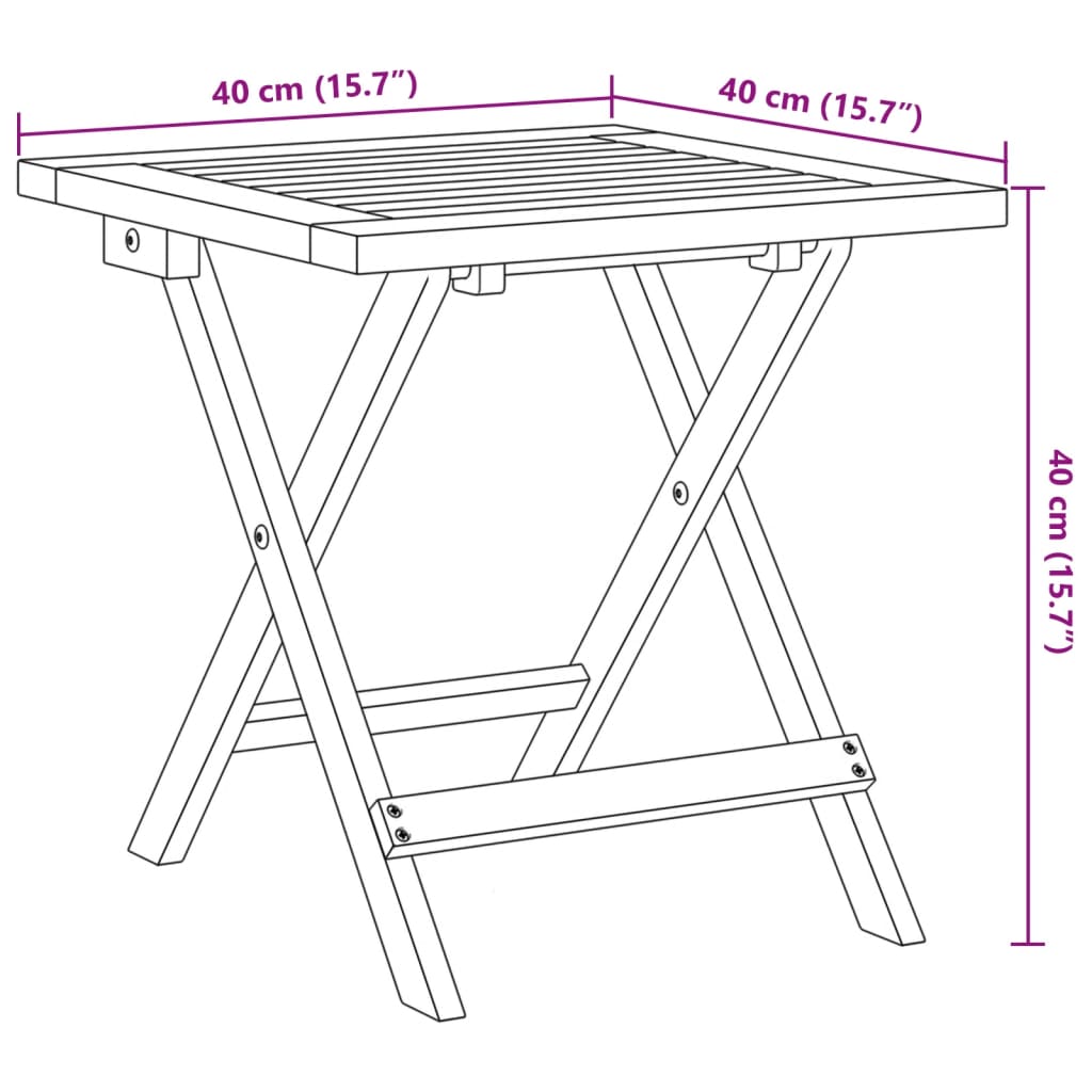 Mesa de apoio para jardim 40x40x40 cm madeira de acácia maciça