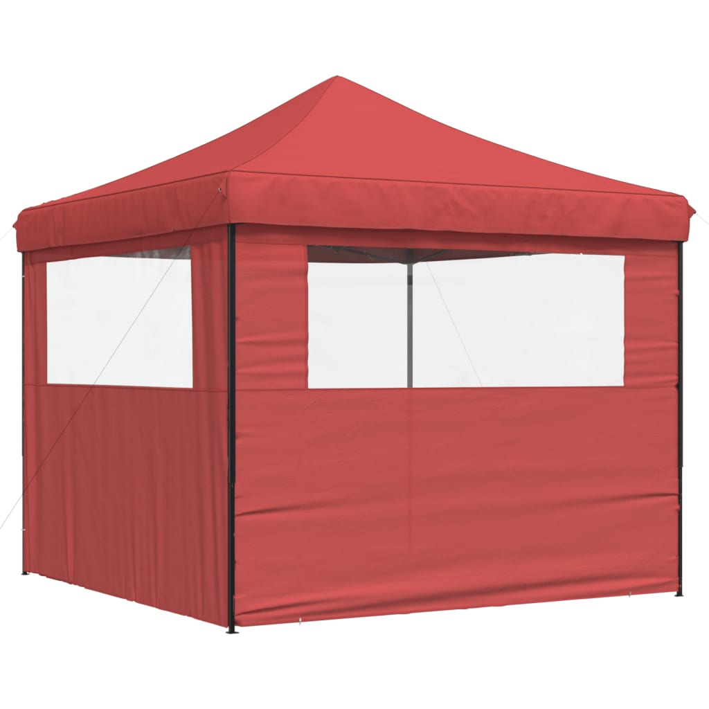 Tenda para festas pop-up dobrável com 2 paredes laterais bordô