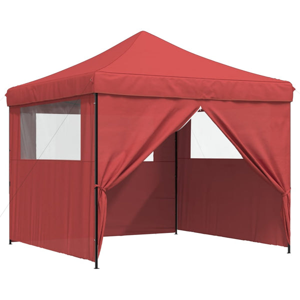 Tenda para festas pop-up dobrável com 4 paredes laterais bordô