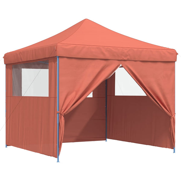 Tenda p/ festas pop-up dobrável 4 paredes laterais terracotta