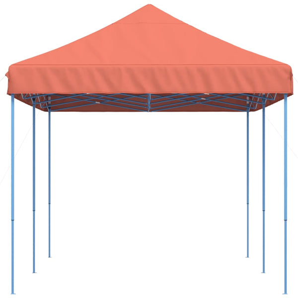 Tenda para festas pop-up dobrável 580x292x315 cm terracotta