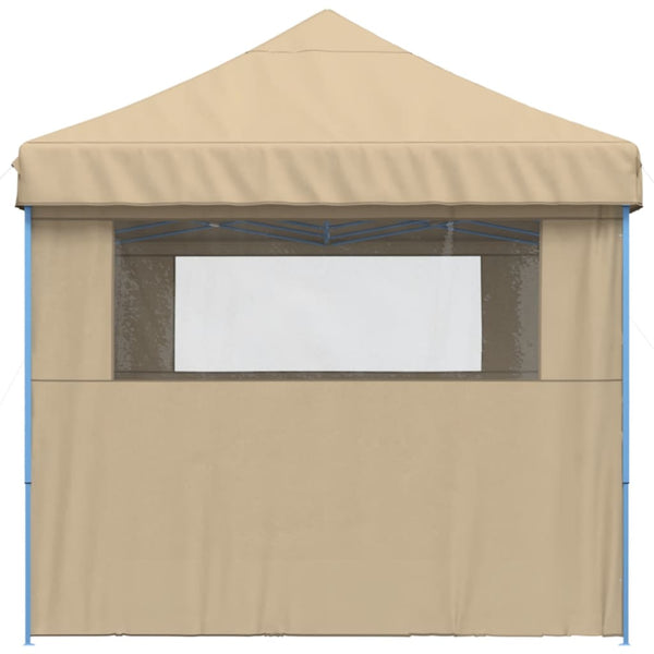 Tenda para festas pop-up dobrável com 3 paredes laterais bege