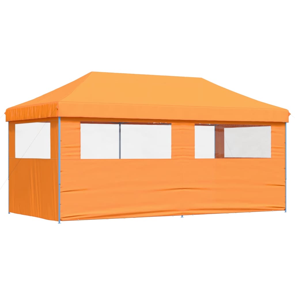 Tenda para festas pop-up dobrável c/ 3 paredes laterais laranja
