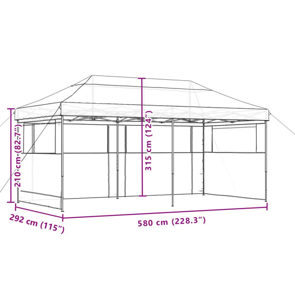 Tenda p/ festas pop-up dobrável 3 paredes laterais terracotta