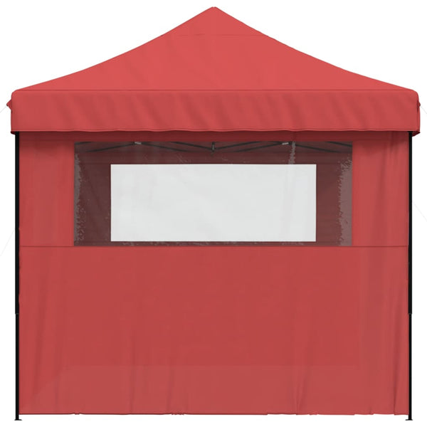 Tenda para festas pop-up dobrável com 3 paredes laterais bordô