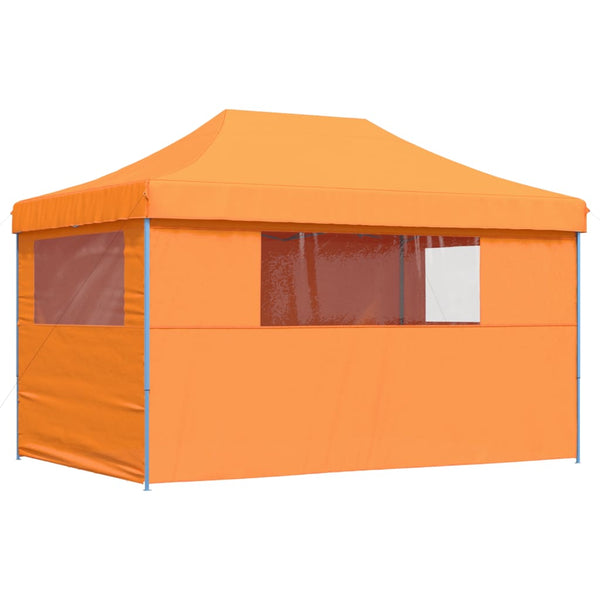 Tenda para festas pop-up dobrável c/ 4 paredes laterais laranja