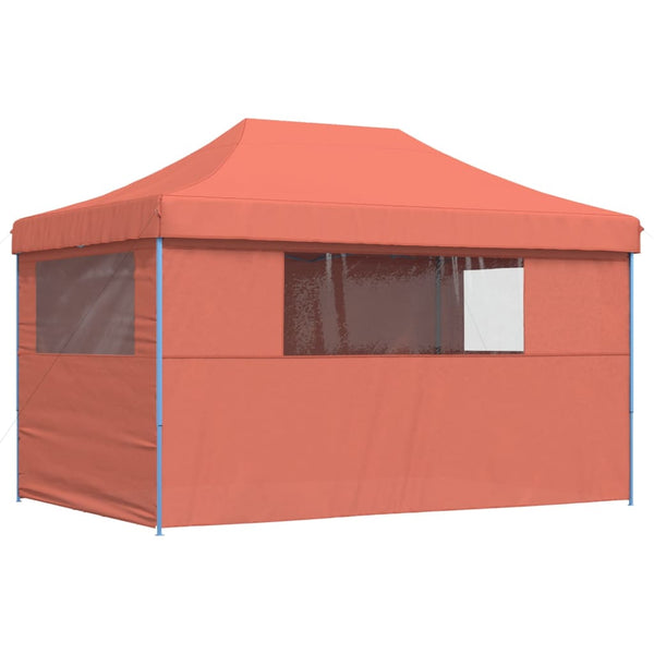 Tenda p/ festas pop-up dobrável 4 paredes laterais terracotta