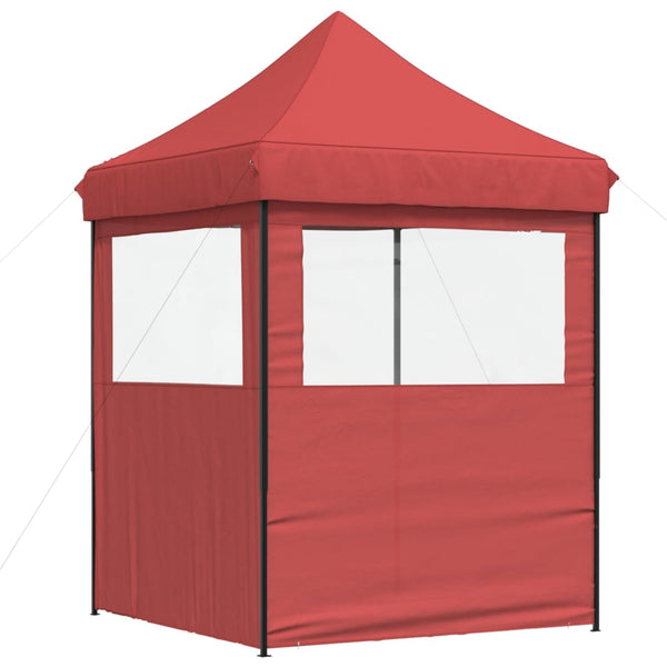 Tenda para festas pop-up dobrável com 2 paredes laterais bordô